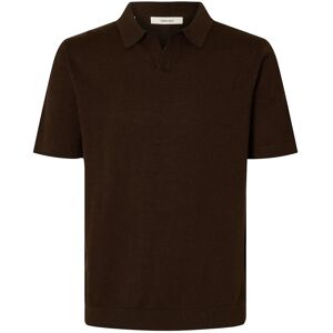 Selected Slhmattis Ss Linen Blend Open Polo Noos XL Brown XL Selected Slhmattis Ss Linen Blend Open Polo Noos XL Brown XL