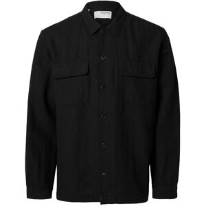 Selected Slm-Leroy Linen Blend Overshirt Ls Noos XL Black XL Selected Slm-Leroy Linen Blend Overshirt Ls Noos XL Black XL