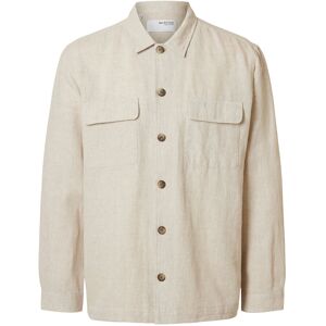 Selected Slm-Leroy Linen Blend Overshirt Ls Noos XL Beige XL Selected Slm-Leroy Linen Blend Overshirt Ls Noos XL Beige XL