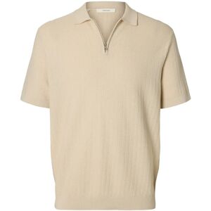 Selected Slmcran Ss Knit Structure Zip Polo Noos XL Beige XL Selected Slmcran Ss Knit Structure Zip Polo Noos XL Beige XL