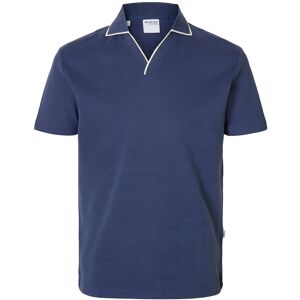 Selected Slhsangev Split Neck Ss Polo S Blue S Selected Slhsangev Split Neck Ss Polo S Blue S