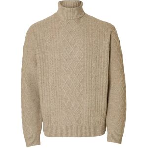 Selected Slhneil Ls Knit Relaxed Cable Roll Neck XL Beige XL Selected Slhneil Ls Knit Relaxed Cable Roll Neck XL Beige XL