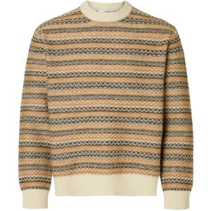 Selected Slhrevy Ls Knit Relaxed Jac Crew Neck L Beige L Selected Slhrevy Ls Knit Relaxed Jac Crew Neck L Beige L