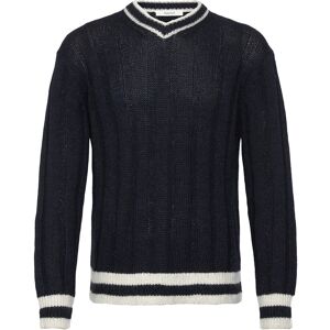 Selected Slhroy Ls Knit Relaxed Rib V-Neck L Navy L Selected Slhroy Ls Knit Relaxed Rib V-Neck L Navy L