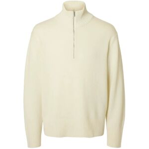 Selected Slhcalle Relaxed Cashmere Blend Half Zip L Cream L Selected Slhcalle Relaxed Cashmere Blend Half Zip L Cream L