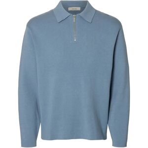 Selected Slmteller Fn Half Zip Polo Noos S Blue S Selected Slmteller Fn Half Zip Polo Noos S Blue S