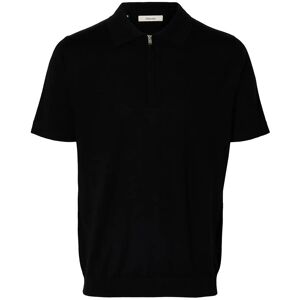 Selected Slhtray Ss Knit Half Zip Polo Noos XL Black XL Selected Slhtray Ss Knit Half Zip Polo Noos XL Black XL