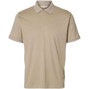 Selected Slmfave Button Ss Polo Noos L Beige L Selected Slmfave Button Ss Polo Noos L Beige L