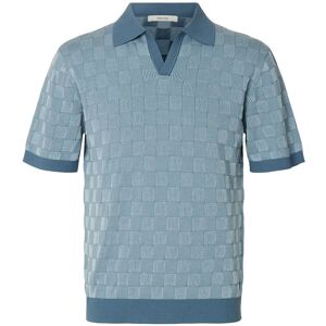 Selected Slhmilas Ss Knit Relaxed Color Open Polo S Blue S Selected Slhmilas Ss Knit Relaxed Color Open Polo S Blue S