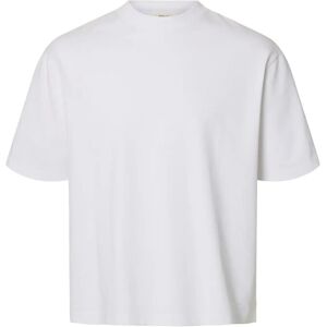 Selected Slmrelaxaspen 2-Ply Ss O-Neck Noos M White M Selected Slmrelaxaspen 2-Ply Ss O-Neck Noos M White M