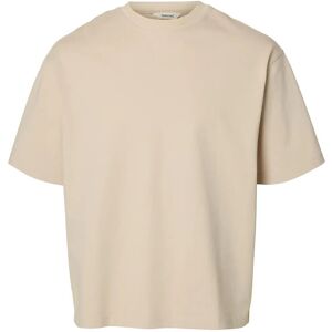 Selected Slmrelaxaspen 2-Ply Ss O-Neck Noos L Cream L Selected Slmrelaxaspen 2-Ply Ss O-Neck Noos L Cream L