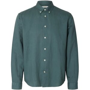 Selected Slhregclay Linen Blend Bd Ls Shirt M Blue M Selected Slhregclay Linen Blend Bd Ls Shirt M Blue M