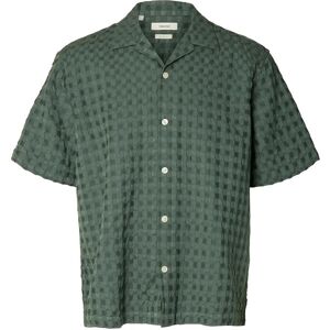 Selected Slhrlxmonty Texture Ss Shirt M Green M Selected Slhrlxmonty Texture Ss Shirt M Green M