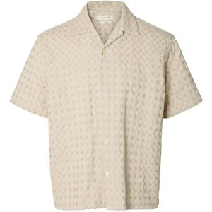 Selected Slhrlxmonty Texture Ss Shirt L Beige L Selected Slhrlxmonty Texture Ss Shirt L Beige L