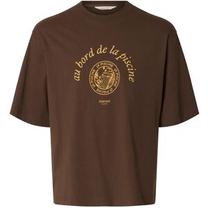 Selected Slhboxynorman Graphic Ss O-Neck Tee XL Brown XL Selected Slhboxynorman Graphic Ss O-Neck Tee XL Brown XL