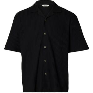 Selected Slmrelaxsimon Ribbed Ss Overshirt XL Black XL Selected Slmrelaxsimon Ribbed Ss Overshirt XL Black XL