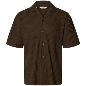 Selected Slmrelaxsimon Ribbed Ss Overshirt XL Brown XL Selected Slmrelaxsimon Ribbed Ss Overshirt XL Brown XL