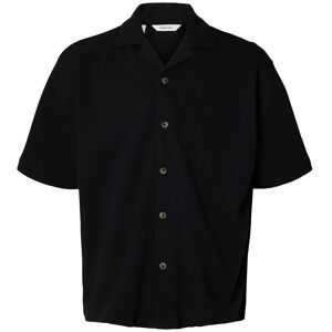 Selected Slmrelaxsonny Waffle Ss Overshirt L Black L Selected Slmrelaxsonny Waffle Ss Overshirt L Black L