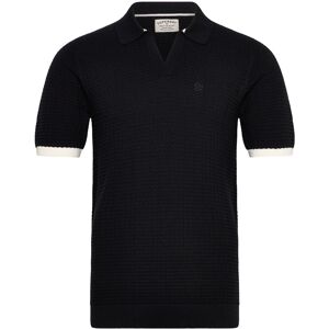Superdry Johnny Collar Knitted Polo M Black M Superdry Johnny Collar Knitted Polo M Black M