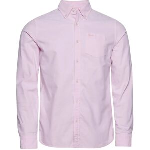 Superdry Herre Rosa Oxford Skjorte - Casual Langermet M Superdry Herre Rosa Oxford Skjorte - Casual Langermet M