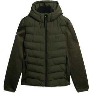 Superdry Hooded Storm Knit Hybrid Jkt S Khaki S Superdry Hooded Storm Knit Hybrid Jkt S Khaki S