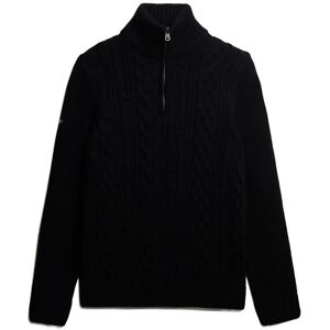 Superdry Jacob Cable Knit Half Zip S Black S Superdry Jacob Cable Knit Half Zip S Black S