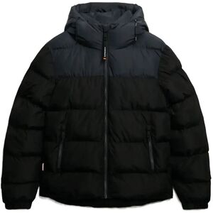 Superdry Sport Colourblock Hooded Puffer Jkt L Black L Superdry Sport Colourblock Hooded Puffer Jkt L Black L