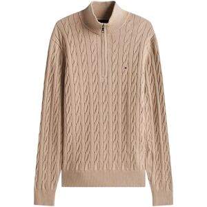 Tommy Hilfiger Classic Cotton Cable Zip Mock XXL Beige XXL Tommy Hilfiger Classic Cotton Cable Zip Mock XXL Beige XXL