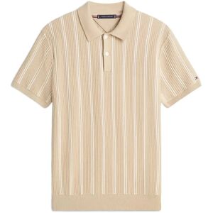 Tommy Hilfiger Knitted Vertical Stripe Ss Polo XL Beige XL Tommy Hilfiger Knitted Vertical Stripe Ss Polo XL Beige XL