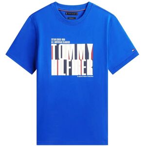 Tommy Hilfiger Split Colour Graphic Tee L Blue L Tommy Hilfiger Split Colour Graphic Tee L Blue L