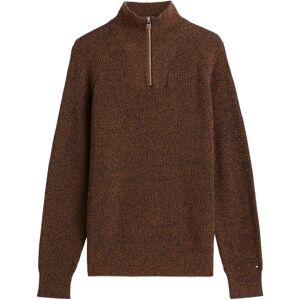 Tommy Hilfiger Fisherman Rib Zip Mock XS Brown XS Tommy Hilfiger Fisherman Rib Zip Mock XS Brown XS