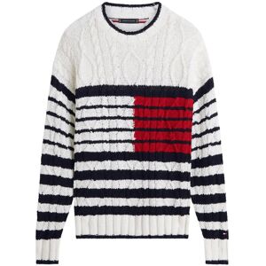 Tommy Hilfiger Breton Flag Cable Crew S White S Tommy Hilfiger Breton Flag Cable Crew S White S