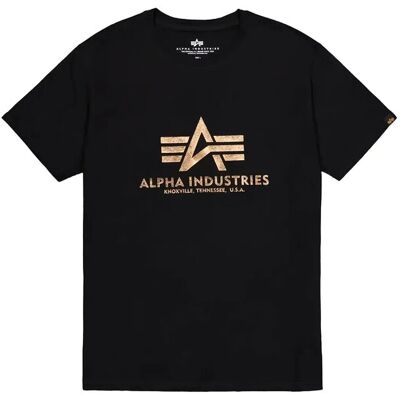 Alpha Industries Basic T-Shirt Foil Print XL Black XL Alpha Industries Basic T-Shirt Foil Print XL Black XL
