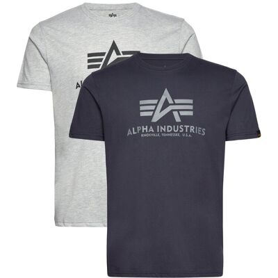 Alpha Industries Basic T-Shirt Bl 2 Pack S Navy S Alpha Industries Basic T-Shirt Bl 2 Pack S Navy S