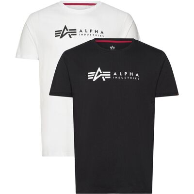 Alpha Industries Alpha Label T-Shirt 2 Pack L Patterned L Alpha Industries Alpha Label T-Shirt 2 Pack L Patterned L