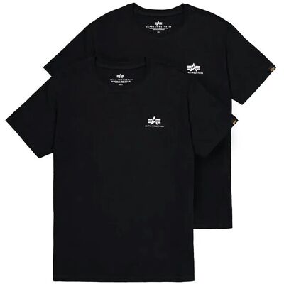 Alpha Industries Basic T-Shirt Sl 2 Pack S Black S Alpha Industries Basic T-Shirt Sl 2 Pack S Black S