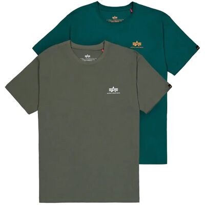 Alpha Industries Basic T-Shirt Sl 2 Pack L Green L Alpha Industries Basic T-Shirt Sl 2 Pack L Green L