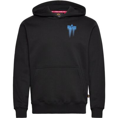 Alpha Industries Spray Print Hoodie M Black M Alpha Industries Spray Print Hoodie M Black M