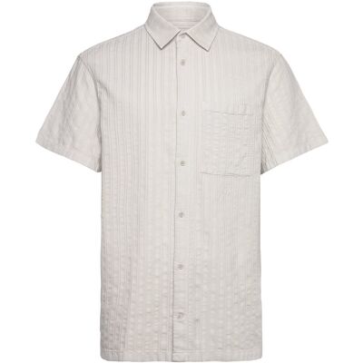 HAN Kjøbenhavn Relaxed Striped Shirt Ss 52 Grey 52 HAN Kjøbenhavn Relaxed Striped Shirt Ss 52 Grey 52