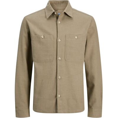 Jack & Jones Jprblurayle Linen Bl. Solid Ls Shirt Sn L Khaki L Jack & Jones Jprblurayle Linen Bl. Solid Ls Shirt Sn L Khaki L