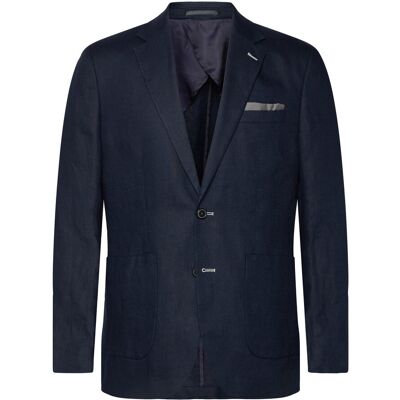 Lindbergh Black Half Lined Linen Blazer 56 Navy 56 Lindbergh Black Half Lined Linen Blazer 56 Navy 56