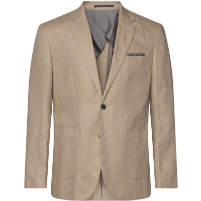 Lindbergh Black Half Lined Linen Blazer 46 Beige 46 Lindbergh Black Half Lined Linen Blazer 46 Beige 46