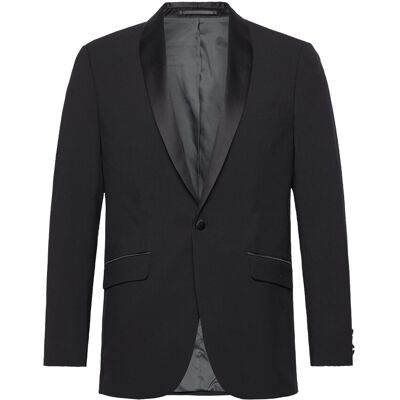 Lindbergh Black Superflex Tuxedo Blazer 46 Black 46 Lindbergh Black Superflex Tuxedo Blazer 46 Black 46