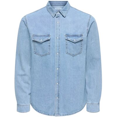 ONLY & SONS Onsbane 3247 Dnm Shirt Noos XS Blue XS ONLY & SONS Onsbane 3247 Dnm Shirt Noos XS Blue XS