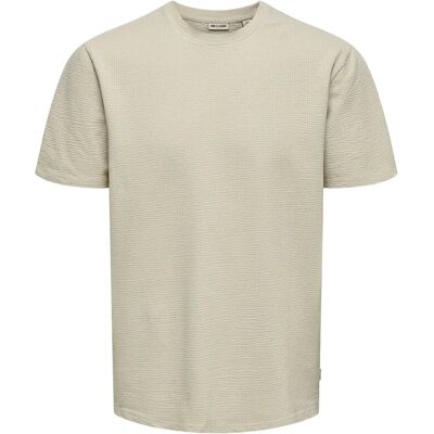 ONLY & SONS Onskian Life Reg Seersucker Ss Tee Noos XS Beige XS ONLY & SONS Onskian Life Reg Seersucker Ss Tee Noos XS Beige XS
