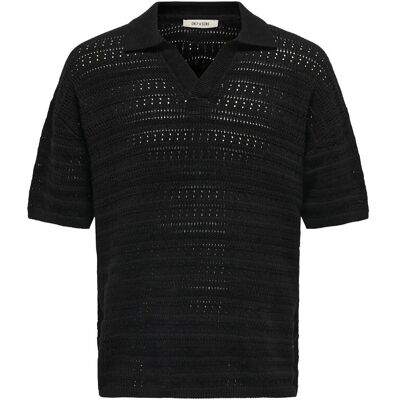 ONLY & SONS Onsgrayson Ds 5 Chochet Polo Knit Noos XS Black XS ONLY & SONS Onsgrayson Ds 5 Chochet Polo Knit Noos XS Black XS