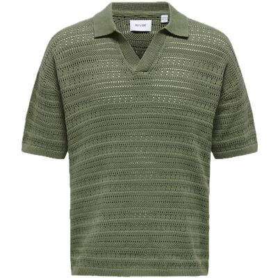 ONLY & SONS Onsgrayson Ds 5 Chochet Polo Knit Noos L Khaki L ONLY & SONS Onsgrayson Ds 5 Chochet Polo Knit Noos L Khaki L