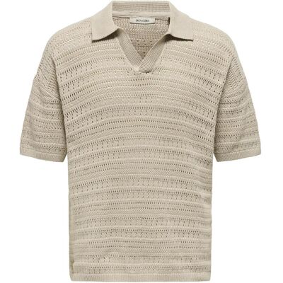 ONLY & SONS Onsgrayson Ds 5 Chochet Polo Knit Noos L Beige L ONLY & SONS Onsgrayson Ds 5 Chochet Polo Knit Noos L Beige L