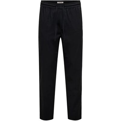 ONLY & SONS Onsreid Linus Tapered 0571 Slub Pant XS Black XS ONLY & SONS Onsreid Linus Tapered 0571 Slub Pant XS Black XS