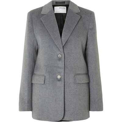 Selected Slfsasja Wool Blazer B 38 Grey 38 Selected Slfsasja Wool Blazer B 38 Grey 38